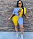 Women's Matching Dollar Print Round Neck Two-Piece Set LDS-3212