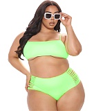 Womens Lingerie Open Crotch Swimsuit Solid Crop Top Hole Briefs Two-piece Bikini Set