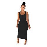 Sleeveless Classic Body-Shaping Solid Maxi Dress ANDI-1329