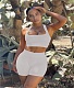 Fitness Solid Crop Tank Top+Skinny Biker Shorts Set MEI-9236