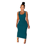 Sleeveless Classic Body-Shaping Solid Maxi Dress ANDI-1329