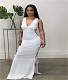 Solid Sleeveless Bodycon Side Cut Out Lace Up Dress ZAND-31196