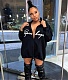 Letters Print Loose Long Sleeve Sweatshirts Zipper Coat BGN-140