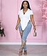 Irregular Short Sleeve Single Breasted Shirt Top OD-8485