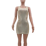 Sparkle Sequin Sexy Sleeveless Bodycon Tank Dresses TK-6223
