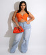 Deep V-Neck Ruched Knot Front Camisole Crop Top ML-7469