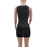 Sparkle Sequin Sexy Sleeveless Bodycon Tank Dresses TK-6223