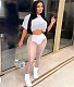 Short Sleeve T Shirt Mesh See Through Pants Set SH-390279