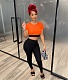 Fitness Short Sleeve Crop Top Skinny Pants Sets YIM-252