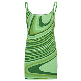 Abstract Print Y2K Sleeveless Mini Bodycon Dresses OYW-73714