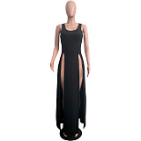 Sleeveless High Side Split Beach Cover Up Dresses SH-043