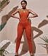 Knitted Spaghetti Strap One Piece Fitness Jumpsuit BGN-236