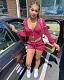 Tracksuit Hooded Zipper Crop Tops Shorts Two Piece Sets FNN-8628