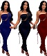 One Shoulder Solid Lace Up Sleeveless Cut Out Dresses OSM-3336
