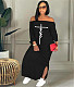Long Sleeves Faith Letters Off Shoulder Dresses BGN-199