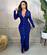 Ruched Long Sleeve Bodycon Velvet Dress SHD-9804