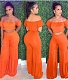 Short Sleeve Crop Top and Pleated Wide Leg Pants Suits MDF-5294