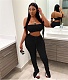 Off Shoulder Crop Top Ruched Pencil Pants Two Piece Set YIM-251