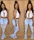 Denim Ruffle Classic Tassel Hole Trumpet Jean Pants LSD-8707