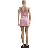 Strapless Lace Up Bandage A-line Bodycon Dress NIYA-8105