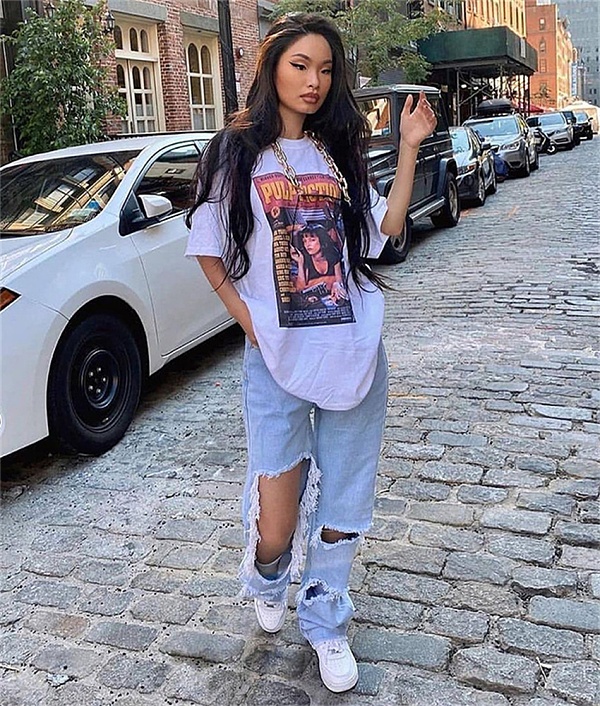 XS Short Sleeve Printed Loose Streetwear All-match Tees GLS-10084
