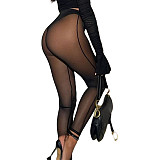 Mesh See Though Patchwork High Waist Leggings YS-809