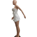 Strapless Lace Up Bandage A-line Bodycon Dress NIYA-8105