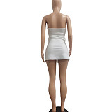 Strapless Lace Up Bandage A-line Bodycon Dress NIYA-8105
