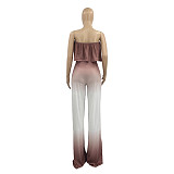 Gradient Strapless Crop Top Loose Wide Leg Pants Set ANDI-1339