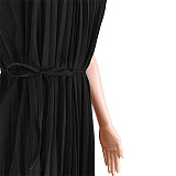 Elegant Sleeveless High Waist Pleated Chiffon Dress ASL-6570