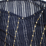 Plus Size Mesh See-through Sleeveless Midi Pencil Dress JLY-19324