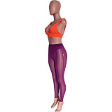 Elastic High Waist See Through Mesh Leggings Pants HMS-5540