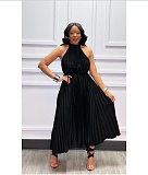 Elegant Sleeveless High Waist Pleated Chiffon Dress ASL-6570