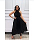 Elegant Sleeveless High Waist Pleated Chiffon Dress ASL-6570