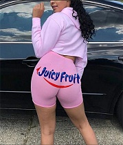 Sexy Graphic Print Tight Low Waist Yoga Shorts SHD-9309
