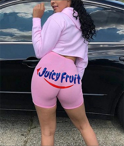 Sexy Graphic Print Tight Low Waist Yoga Shorts SHD-9309