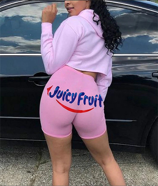 Sexy Graphic Print Tight Low Waist Yoga Shorts SHD-9309