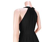 Elegant Sleeveless High Waist Pleated Chiffon Dress ASL-6570
