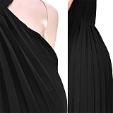 Elegant Sleeveless High Waist Pleated Chiffon Dress ASL-6570