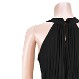 Elegant Sleeveless High Waist Pleated Chiffon Dress ASL-6570