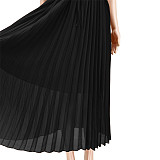 Elegant Sleeveless High Waist Pleated Chiffon Dress ASL-6570