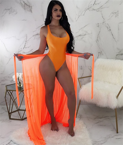 Sexy Swimsuit Gauze See-through Skirt Two-piece Beach Dress NY-8596
