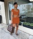 Solid Knitted Lace Up Back Crop Top+Mini Skirt Suit TR-1198