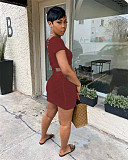 Solid Knitted Lace Up Back Crop Top+Mini Skirt Suit TR-1198