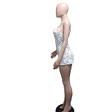 Floral Print Sleeveless V Neck Bodycon Rompers CN-0178
