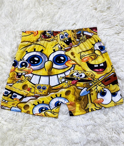 Cute Cartoon Snacks Printed Low Waist Tight Shorts SHD-9304