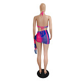 Tie Dye Print Bathing Suits Three Pieces Bikini Set DY-6928