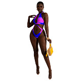 Tie Dye Print Bathing Suits Three Pieces Bikini Set DY-6928