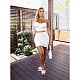 Solid Cut Out Backless Crop Tops Mini Skirt 2 Piece Set DD-88150