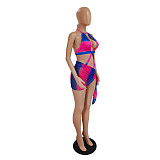 Tie Dye Print Bathing Suits Three Pieces Bikini Set DY-6928